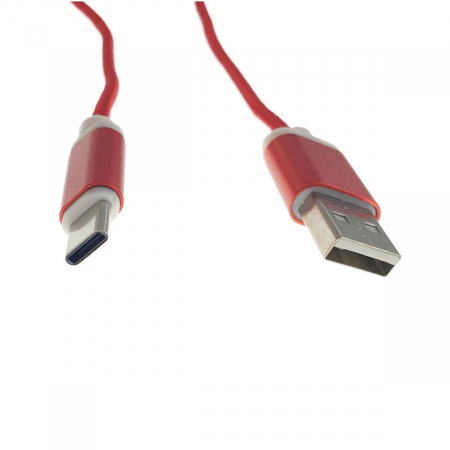 USB la TYPE-C - Cablu USB 2.0 la USB tip C, invelis textil, 120cm, rosu, CTTC01R