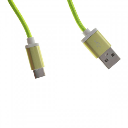 Cablu USB 2.0 la USB tip C, invelis textil, 120cm, verde, CTTC01G [2]