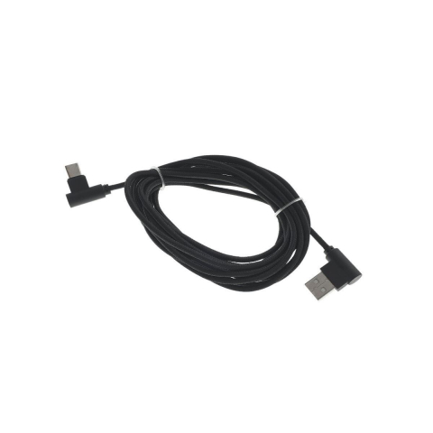 Cablu USB 2.0 la USB tip C, unghi 90 grade la ambele capete, 300 cm lungime, invelis textil, negru [7]