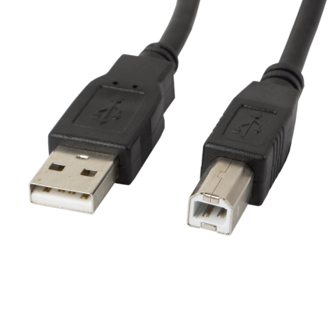 Cablu USB 2.0 pentru imprimanta, Lanberg 42867, lungime 50cm, USB-A tata la USB-B tata, negru [2]