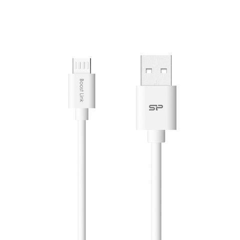 USB la microUSB - Cablu USB 2.0 tata la microUSB tata, Silicon Power Boost Link LK30, 1m, 2.4A, alb