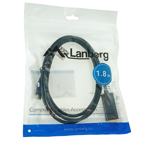 Cablu USB-C la DisplayPort, 1.8m, tata-tata, Lanberg 43681, HDR, DPCP 1.0, 4K-60Hz, negru [5]