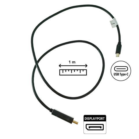 Cablu USB-C la DisplayPort, 1m, tata-tata, Lanberg 43680, HDR, DPCP 1.0, 4K-60Hz, negru [4]