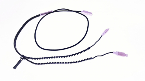 Cablu USB cu conector microUSB si conector compatibil lightning , model zipper, negru [6]