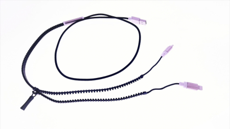 Cablu USB cu conector microUSB si conector compatibil lightning , model zipper, negru [1]