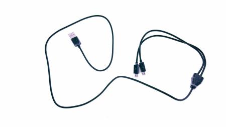 USB la microUSB - Cablu USB la 2 x microUSB, 1m Black,