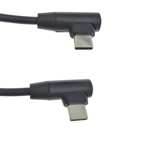 Cablu USB tip C tata la USB tip C tata, in unghi de 90 grade la ambele capete, 100 cm, Revolution 112, interfata USB 2.0, carcasa aluminiu, negru [3]