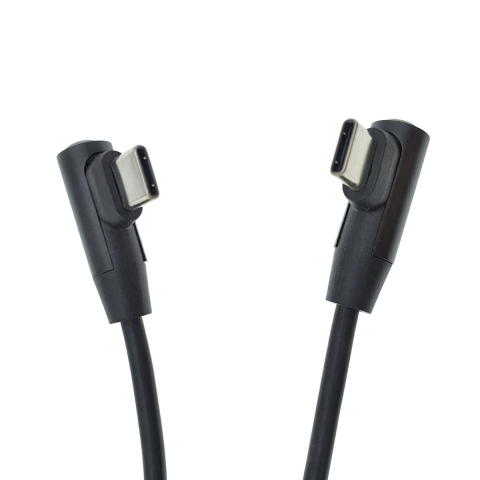 Cablu USB tip C tata la USB tip C tata, in unghi de 90 grade la ambele capete, 100 cm, Revolution 112, interfata USB 2.0, carcasa aluminiu, negru [6]