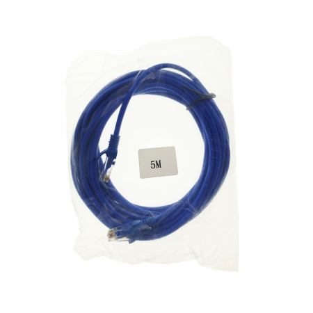 Cablu UTP cat.5,mufat 2xRJ45,lungime 5m,de legatura retea,ethernet,albastru [3]