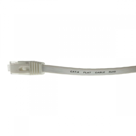 Cablu UTP cat.6,mufat 2xRJ45,lungime 10m,plat,de legatura retea,ethernet,alb [4]