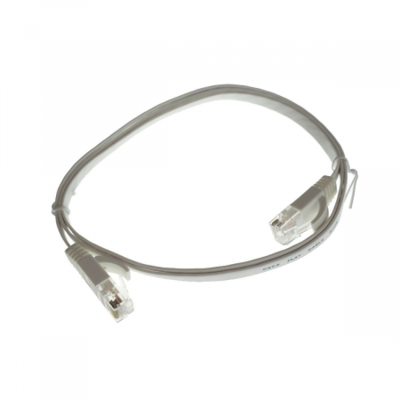 Cablu UTP cat.6,mufat 2xRJ45,lungime 1m,plat,de legatura retea,ethernet,alb [1]