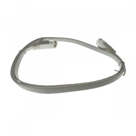 Cablu UTP cat.6,mufat 2xRJ45,lungime 1m,plat,de legatura retea,ethernet,alb [3]