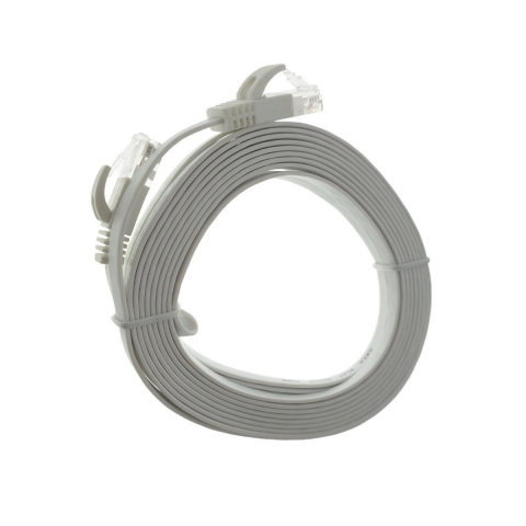 Cablu UTP cat.6, mufat 2xRJ45, lungime 5m, plat, de legatura retea, ethernet, alb [6]