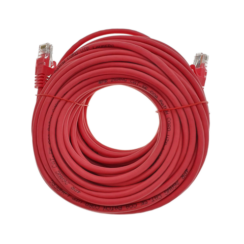 Conectica IT - Cablu UTP, Lanberg 40687, cat.5e, mufat 2xRJ45, lungime 20m, AWG 26, 100 MHz, de legatura retea, ethernet, rosu