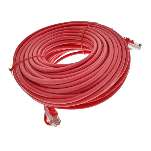 Cablu UTP, Lanberg 42786, cat.5e, mufat 2xRJ45, lungime 30m, AWG 26, 100 MHz, de legatura retea, ethernet, rosu [7]