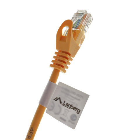 Cablu UTP, Lanberg 42788, cat.5e, mufat 2xRJ45, lungime 30m, AWG 26, 100 MHz, de legatura retea, ethernet, portocaliu [7]