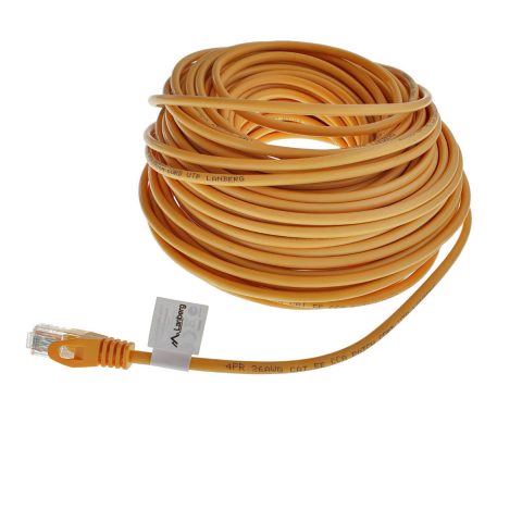 Cablu UTP, Lanberg 42788, cat.5e, mufat 2xRJ45, lungime 30m, AWG 26, 100 MHz, de legatura retea, ethernet, portocaliu [8]