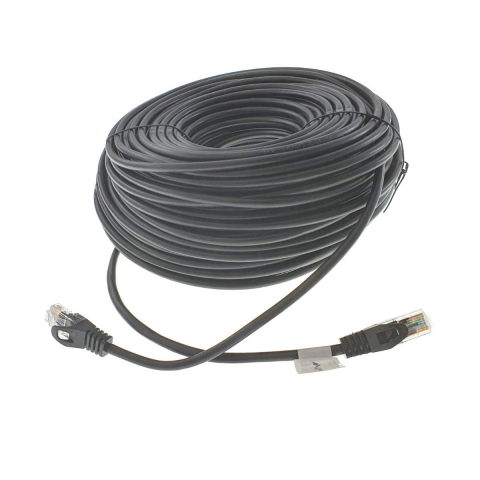Cabluri retea internet - Cablu UTP, Lanberg 42809, cat.5e, mufat 2xRJ45, lungime 50m, AWG 26, 100 MHz, de legatura retea, ethernet, negru