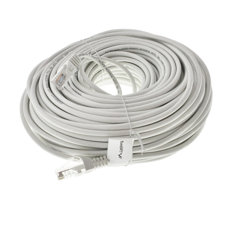 Conectica IT - Cablu UTP, Lanberg 42811, cat.5e, mufat 2xRJ45, lungime 50m, AWG 26, 100 MHz, de legatura retea, ethernet, alb