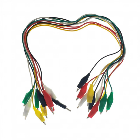 Masurare si testare a curentului electric - Cabluri cu cleme de testare electrice,5 culori,lungime 48cm,set 10 bucati