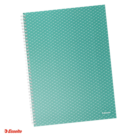Caiete A4 - Caiet de birou Esselte Colour'Breeze, carton, A4, 80 coli, cu spira, dictando, pentru documente perforate, hartie 80 g/mp, verde