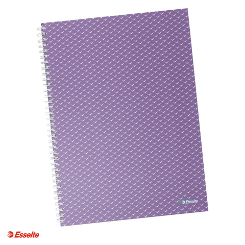 Caiete A4 - Caiet de birou Esselte Colour'Breeze, carton, A4, 80 coli, cu spira, matematica, pentru documente perforate, hartie 80 g/mp, lavanda