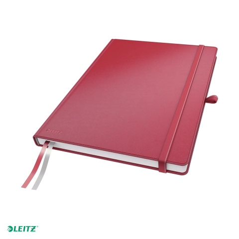 Caiete - Caiet de birou Leitz Complete, A4, dictando, pentru documente perforate, 80 file, 8 file perforate, hartie 100 g/mp, rosu
