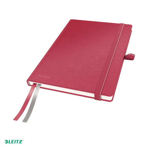 Caiete - Caiet de birou Leitz Complete, A5, matematica, pentru documente perforate, 80 file, 8 file perforate, hartie 100 g/mp, rosu