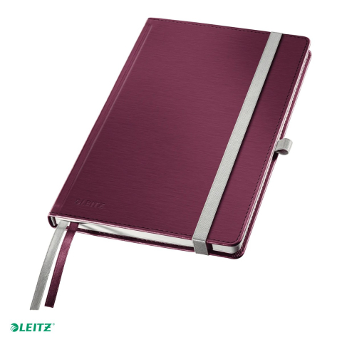 Caiete - Caiet de birou Leitz Style, pentru documente perforate, 80 file, 8 file perforate, hartie 96 g/mp, grena