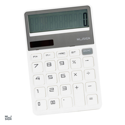 Birotica papetarie - Calculator de birou Nusign, 12 dig, alb, 165x110x25 mm