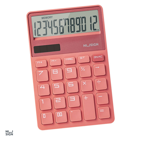 Birotica papetarie - Calculator de birou Nusign Dig Intens, 12, roz, 165x110x25 mm