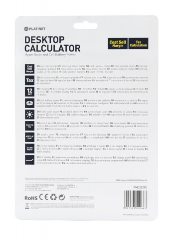 Calculator de birou Platinet PMC222TE 41066,afisaj 3 linii,Tax&Business,12 digiti [4]