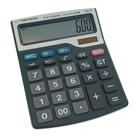 Calculatoare numerice - Calculator electronic de birou, Esperanza 90354, dimensiuni 195 x 152 x 35 mm, afisaj mare de 12 cifre, negru