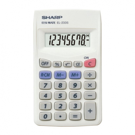 Calculatoare numerice - Calculator Sharp EL-233S de buzunar,8 digits,103x60x8mm,alb