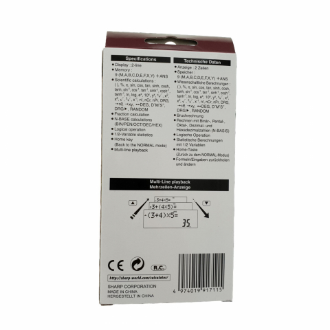Calculator stiintific Sharp EL-531TH,273 functii,10 digiti,161x80x15mm,negru cu gri [8]
