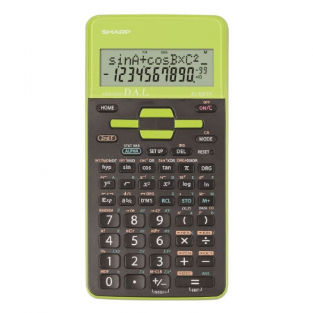 Calculatoare numerice - Calculator stiintific Sharp EL-531TH,273 functii,10 digiti,161x80x15mm,negru cu verde