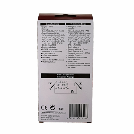 Calculator stiintific Sharp EL-531TH,273 functii,10 digiti,161x80x15mm,negru cu verde [4]
