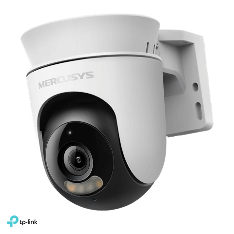 Camere de supraveghere - Camera de supraveghere pan/tilt exterior Mercusys MC500, Full HD 1080p, Wi-Fi 2.4 GHz, vedere nocturna IR si color, IP65, capac de confidentialitate, alb
