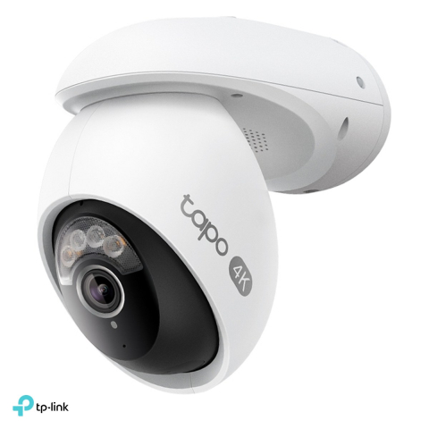 Camere de supraveghere - Camera de supraveghere pan/tilt exterior TP-Link Tapo C560WS, 4K 8MP, Wi-Fi 6 dual band si Ethernet, vedere nocturna color Starlight, 2 spoturi, IP66, detectie AI, alb