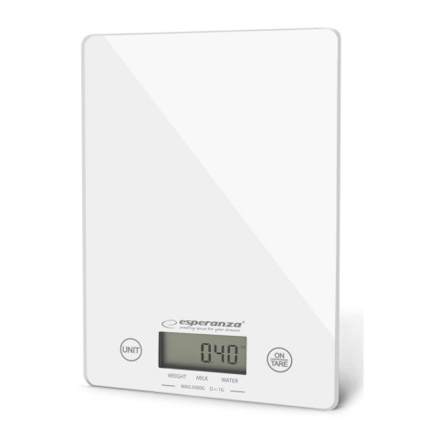 Cantar de bucatarie digital, max 5 Kg, Esperanza Lemon, diviziune 1g, tara, 205 x 165 x 20 mm, sticla, alb [2]