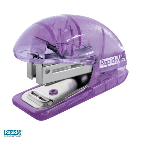 Birotica papetarie - Capsator mini Rapid Colour'Breeze F4, 10 coli, pentru capse 24/6 si 26/6, lavanda
