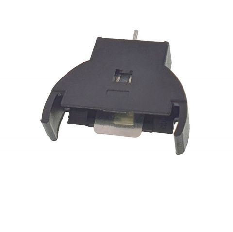 Carcasa cu suport si conectori cu 2 pini pozitivi si un pin negativ, pentru baterie CR2032, 23x21x6mm, din plastic negru [4]