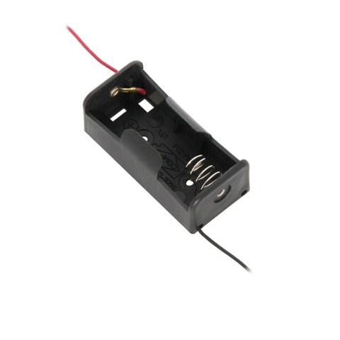 Mufe si conectori electrici - Carcasa suport pentru 1 baterie tip R14, PR-3865-04845, conectori cu 2 fire, neagra