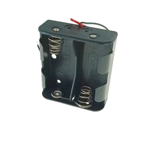 Carcasa suport pentru 2 baterii tip R14/C, PR-3867-04869, conectori cu 2 fire, neagra [2]
