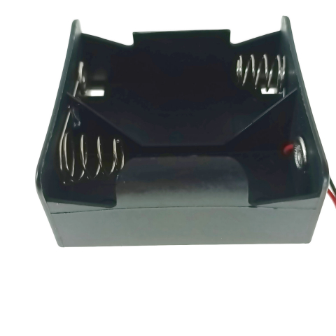 Carcasa suport pentru 2 baterii tip R20/D, PR-3869-04870, conectori cu 2 fire, neagra [4]