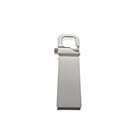 Carcasa USB-09 ,pentru memorie USB, din metal , tip breloc cu carlig de prindere, argintie [2]