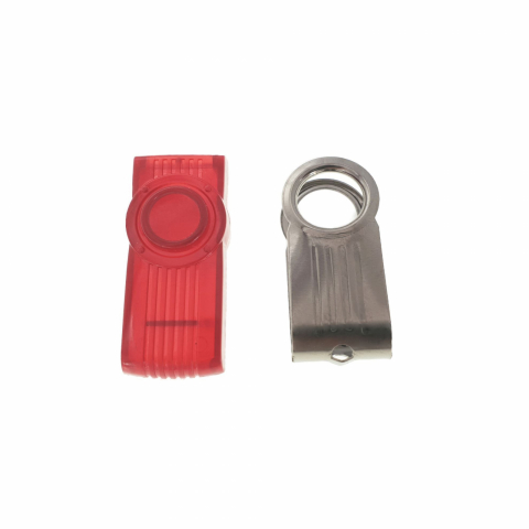 Accesorii memorii USB - Carcasa USB-15R ,pentru memorie USB,tip rotativ, din plastic si metal, rosie si argintie