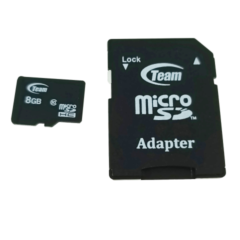 Medii de stocare - Card de memorie microSDHC 8 Gb, clasa 10 UHS-I, TeamGroup 00169, cu adaptor SD, negru