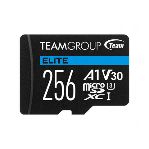 Carduri 256 Gb - Card de memorie MicroSDXC 256Gb, UHS-I, TeamGroup Elite 64537, 100MB/s, UltraHD 4K, cu adaptor
