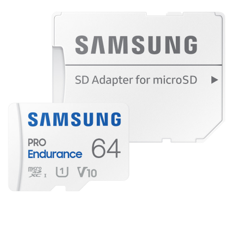Carduri 64 Gb - Card microSDHC 64 Gb, Samsung Pro Endurance, U1, V10, 100/30/Mb/s, cu adaptor